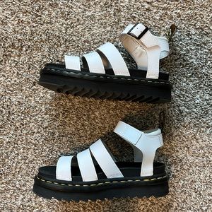 Dr. Martens white platform sandals